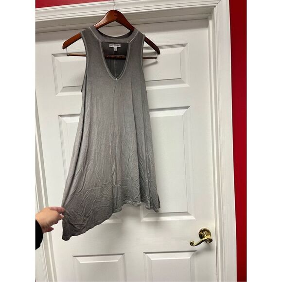 American Eagle Soft Gray Green Sleeveless Trapeze Slinky Dress sz S EUC - Picture 3 of 6